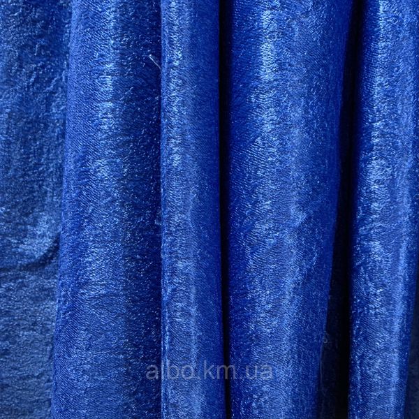 Плотная шторная ткань велюр блэкаут софт синего цвета, высота 2.8 м на метраж (250-16) 1526066727 фото