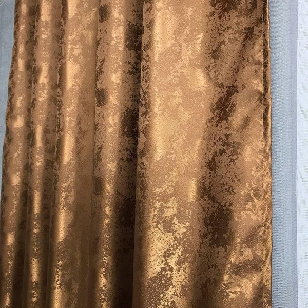 Стильные готовые однотонные шторы жаккард "песок" ALBO Кофейные, модные портьеры в гостиную, спальню 1504789882 фото