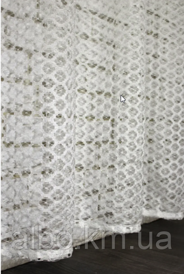 Стильный тюль сетка белого цвета на метраж, высота 2.8 м(0-126-1) 1259334618 фото