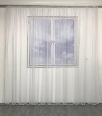 Тюль на окна, современные гардины из фатина на тесьме, тюль в спальню белый ALBO 400x270 cm (T-F-4) 1421580309 фото