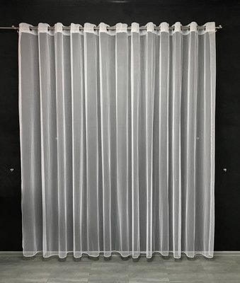 Тюль в спальню из фатина на люверсах готовые стильные тюли, ALBO 500x270 cm, белый (T-F-L-5) 1421581585 фото