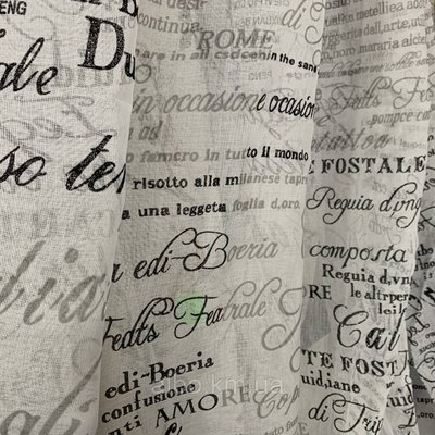 Тюль батист (619-29-T) на отрез с черным рисунком Газета 2.8 м, ткань для штор на метраж, гардины современные 1266599233 фото