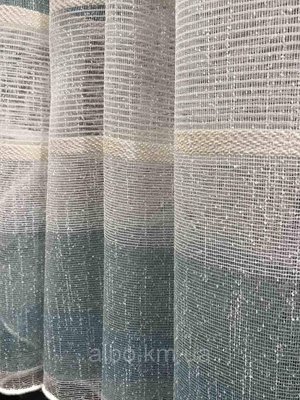 Тюль из льна бирюзового цвета на метраж, высота 2.8 м Бирюза (2041 V-106-B) 1347837358 фото