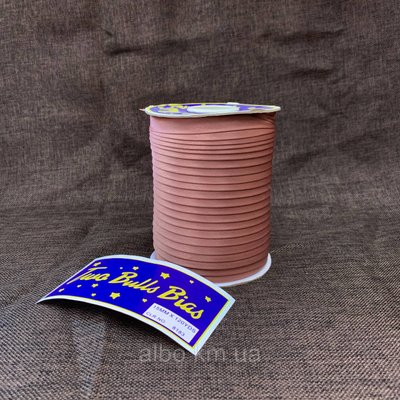 Косая бейка атласная грязно-розового цвета для окантовки, ширина 15 мм моток 100 м (FU-8183) 1872654698 фото