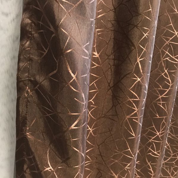Гарні штори в спальню, жакардові штори, штори у вітальню ALBO Шоколадні (SH-C17-14) 1583773451 фото