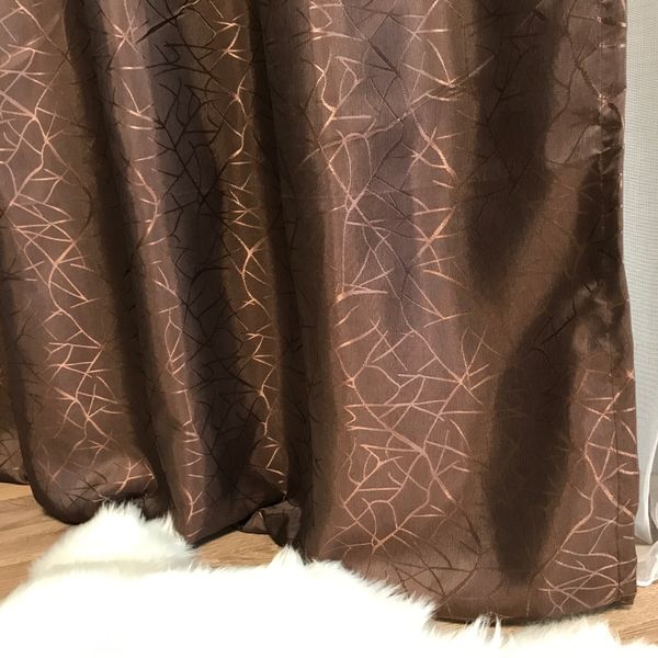 Красивые шторы в спальню, жаккардовые шторы, шторы в гостиную ALBO Шоколадные (SH-C17-14) 1583773451 фото