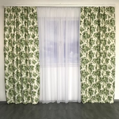 Современные шторы в спальню, атласные шторы, шторы в гостиную Зеленые (SH-631-4) 1256547665 фото