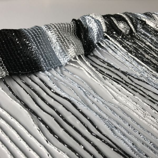 Штори нитки веселка з люрексом 300x280 cm Сіро-чорно-білі (NL-203) 1082544450 фото