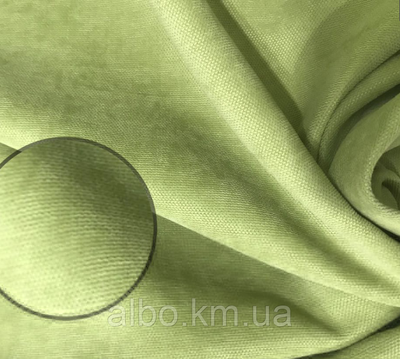 Шторная однотонная ткань микровелюр высота 3 метра, Салатовый (Petek-207) 1525905317 фото