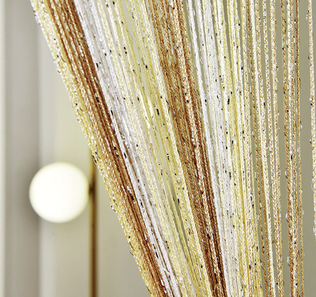 Штори нитки з люрексом 300x280 cm Золотисто-бежево-білі (NL-205) 1085586183 фото