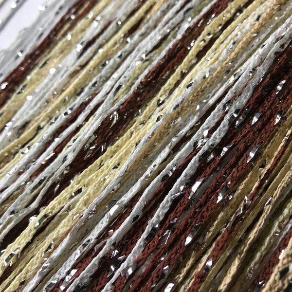 Штори нитки веселка дощ з люрексом 300x280 cm Коричнево-золотисто-бежево-білі (NL-301) 1085586237 фото