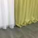 Готові однотонні штори льон blackout блекаут Оливкові, Комплект штор на тасьмі зі щільної портьєрної тканини 1274385960 фото 4