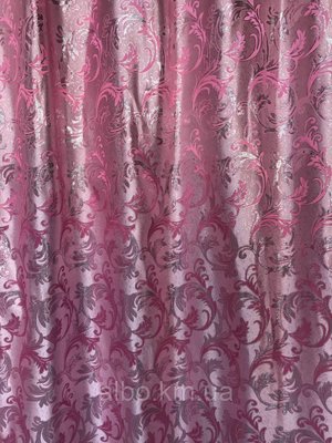 Легка шторна тканина жаккард з люрексовой ниткою рожевого кольору, ширина 1.5 м на метраж (D26-13) 1530224695 фото