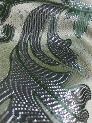 Легка шторна тканина жаккард з люрексовой ниткою салатового кольору, ширина 1.5 м на метраж (D26-4) 1530239496 фото