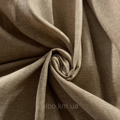 Тканина лляна для штор у кавовому кольорі на метраж М1-20, штори на кухню на метраж 1390649683 фото