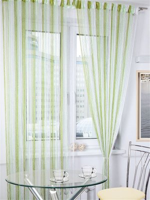 Шторы веревки для спальни кухни детской, шторы с люверсом в дом комнату Зелено-оливкого-белые (NL-303) 1305501158 фото