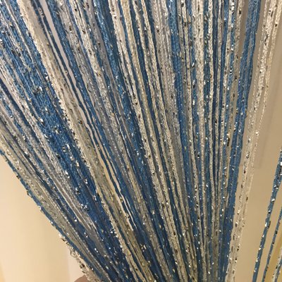 Штори нитки на кухню з люрексом 300x280 cm Біло-блакитний (NL-309) 1376094375 фото