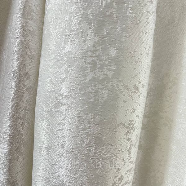 Щільна шторна тканина жакард білого кольору з легким напиленням "пісок", висота 2.8 м на метраж (C33-22) 1092542790 фото